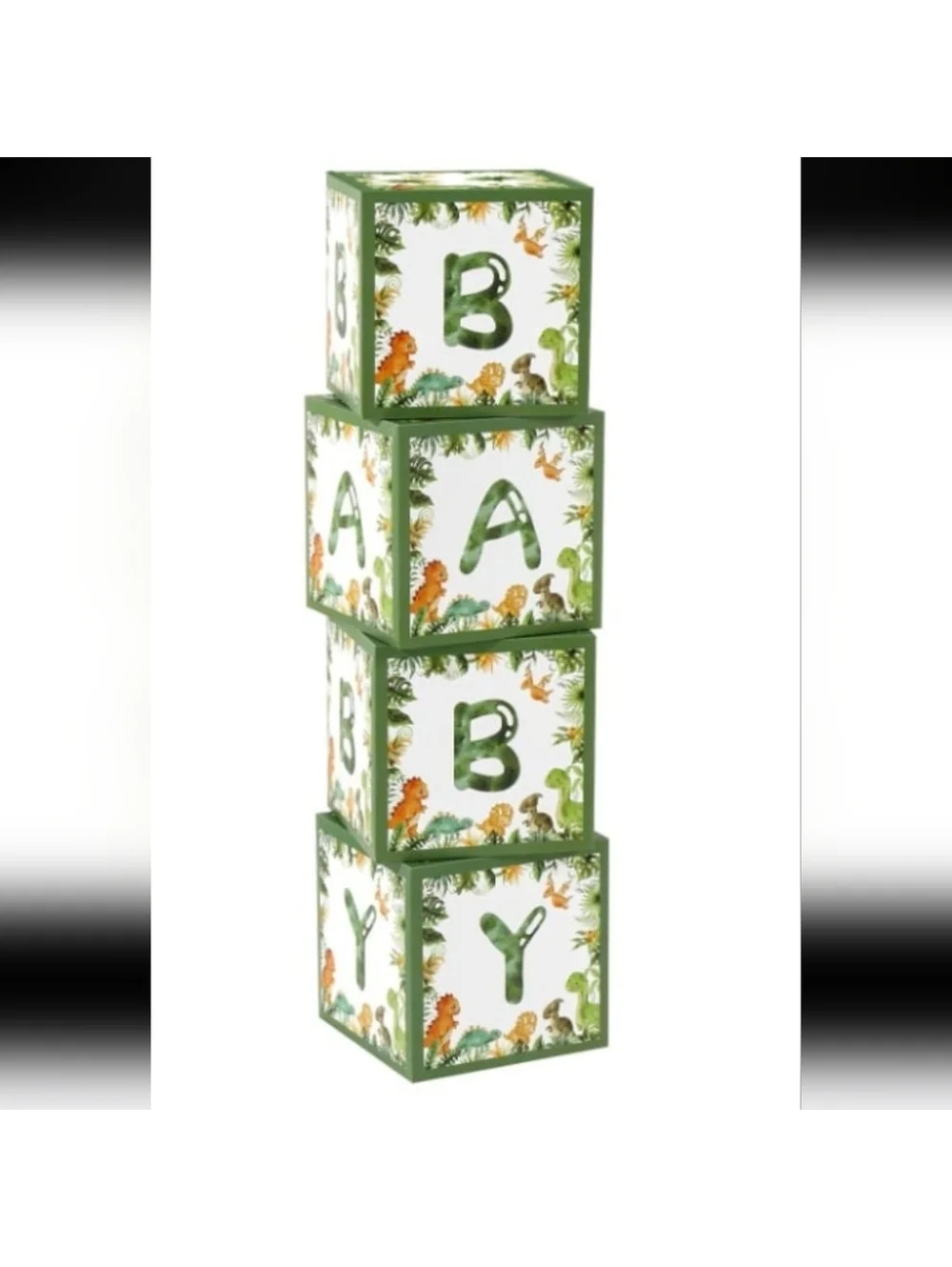 Jurassic Dinosaur Neutral Baby Shower Decorations Box Gender Reveal Table Decor